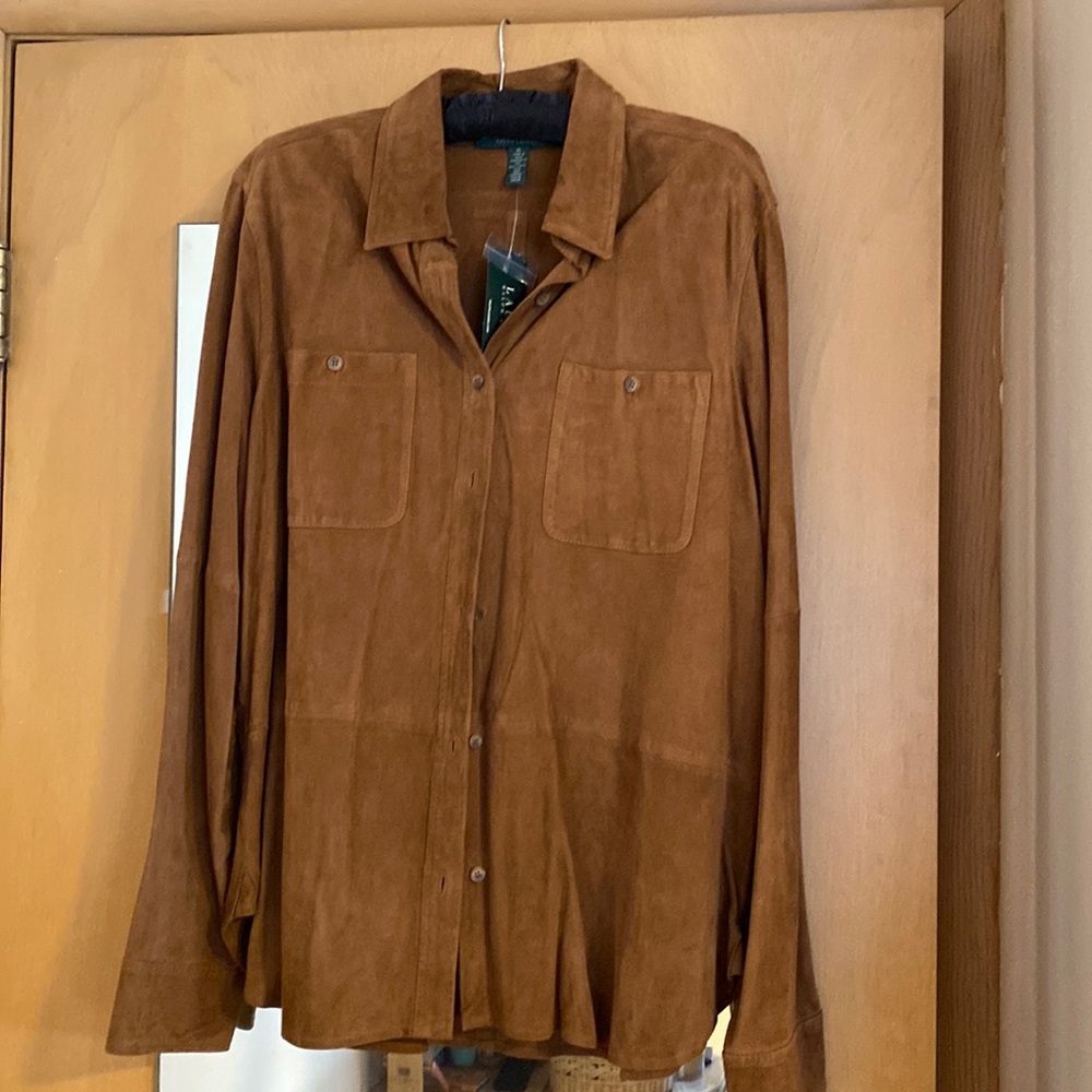 NWT Lauren Jeans Co suede shirt size XL